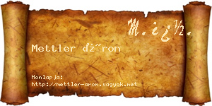Mettler Áron névjegykártya